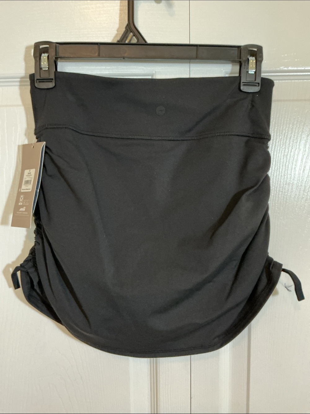 Avia Black Ruched Mini Skirt with Side Ties - Picture 2 of 6